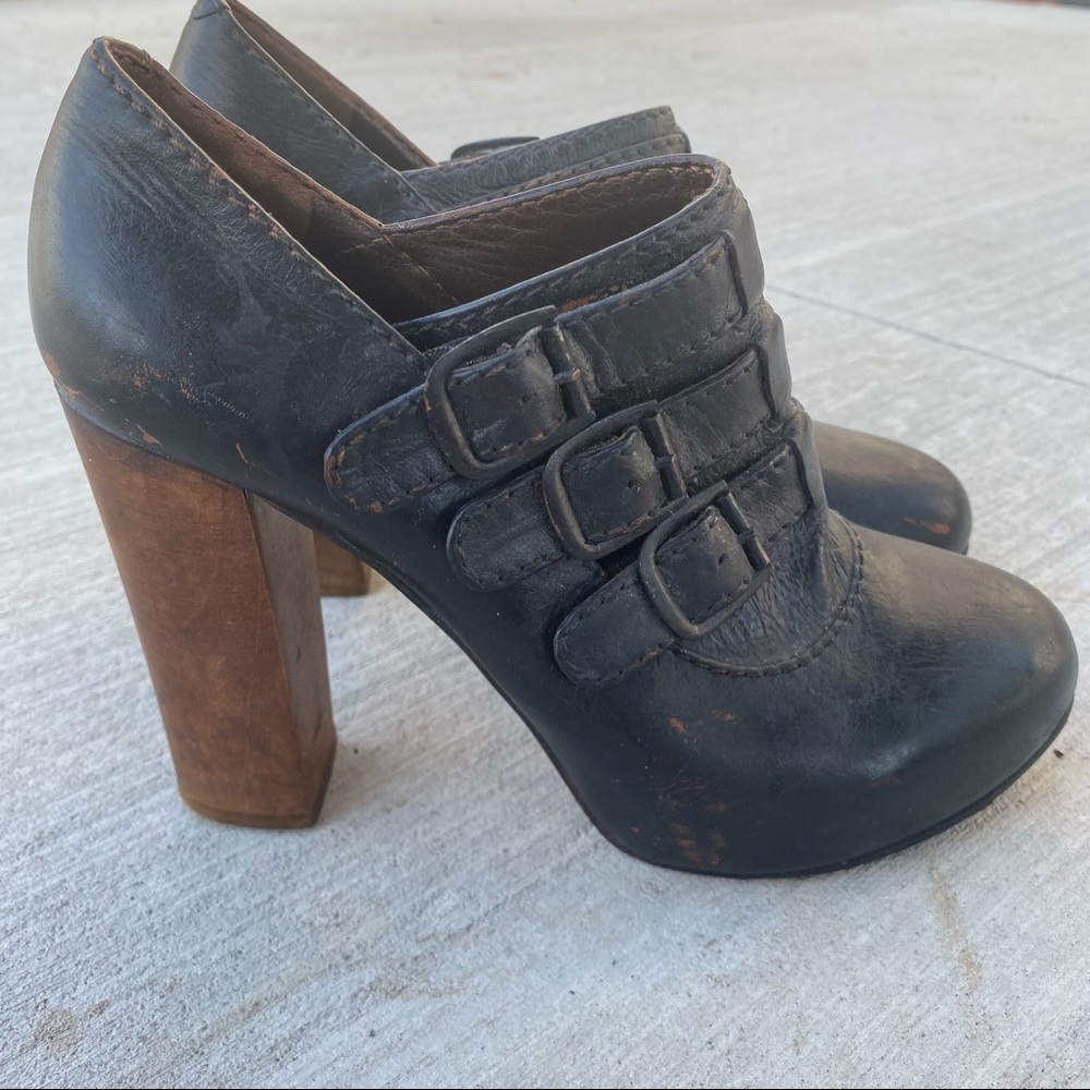 CHLOE leather Silverado Buckle heel Booties 36.5
